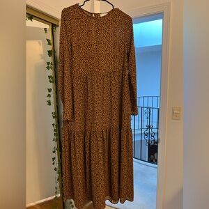 ASOS leopard print long sleeve maxi dress